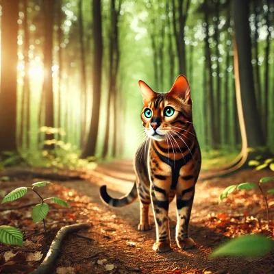 Image de chat bengal en balade